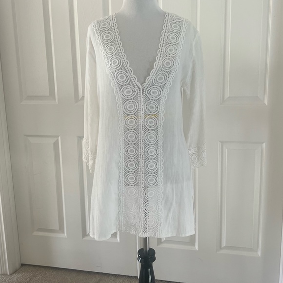 La Blanca Crochet Cover Up - Picture 1 of 5